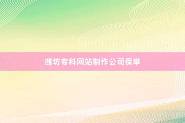潍坊专科网站制作公司保举