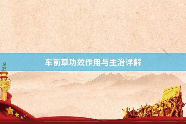 车前草功效作用与主治详解